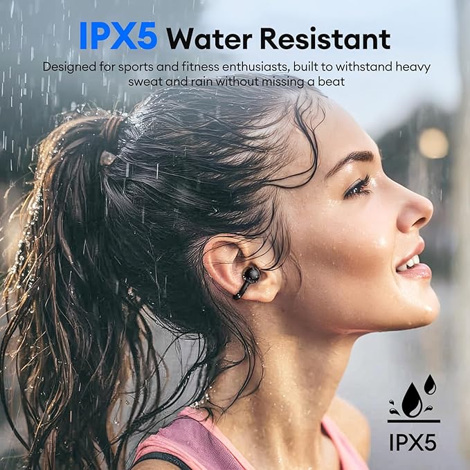 2 in 1 Clip on Open Ear Headphones Wireless Earbuds, 0 Delay Bluetooth 6.0, Ultra-long 140H Play, Auto L-R Recognition Touch Control, Hybrid Noise Reduction for Work Fitness Daily Use, Ctbuds Black