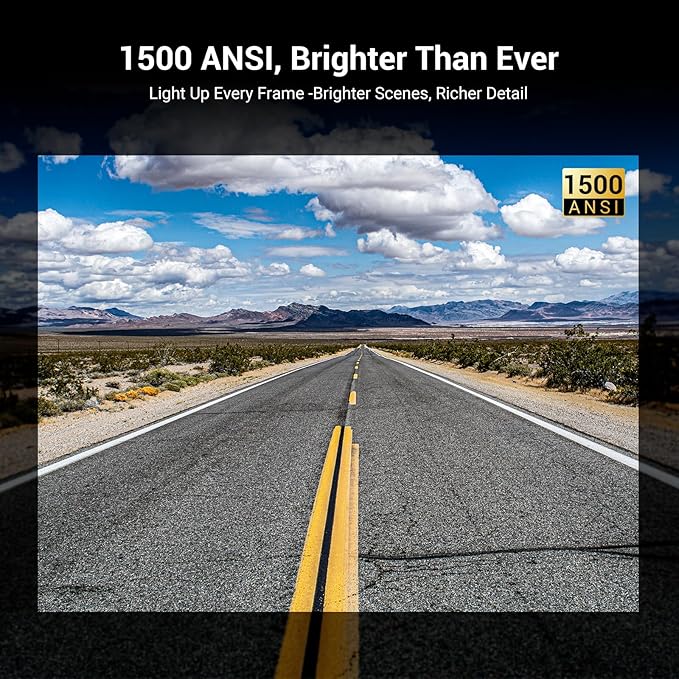 1500 ANSI Official Licensed Netflix Outdoor Projector 4K Full HD, Smart Projector with Wifi and Bluetooth, Auto Focus, Dolby Sound, Built-in Apps, HAPPRUN Indoor Home Theater for Phone/PC/PS5