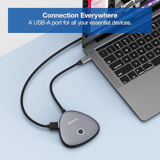 Verbatim Share My Screen Video Extender 4K USB-C Wireless HDMI Transmitter and Receiver Display Adapter with USB Hub and Card Reader