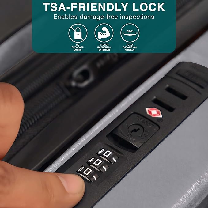 Luggage Sets 2 Piece, 24 Inch Suitcase and 28 Inch Luggage with Spinner Wheels, Durable Hard Shell Suitcase Set, Expandable Travel Suitcases with Wheels, Grey