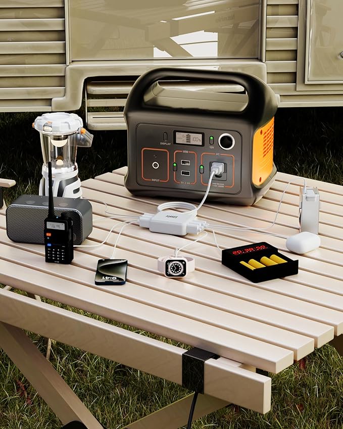 8-Port USB Charger, Multi-Port Travel USB C Charger, Mini Charging Station with USB C and USB A Ports, Charging Station Block for Traveling, Camping Compatible with Phone, Earbud (White)