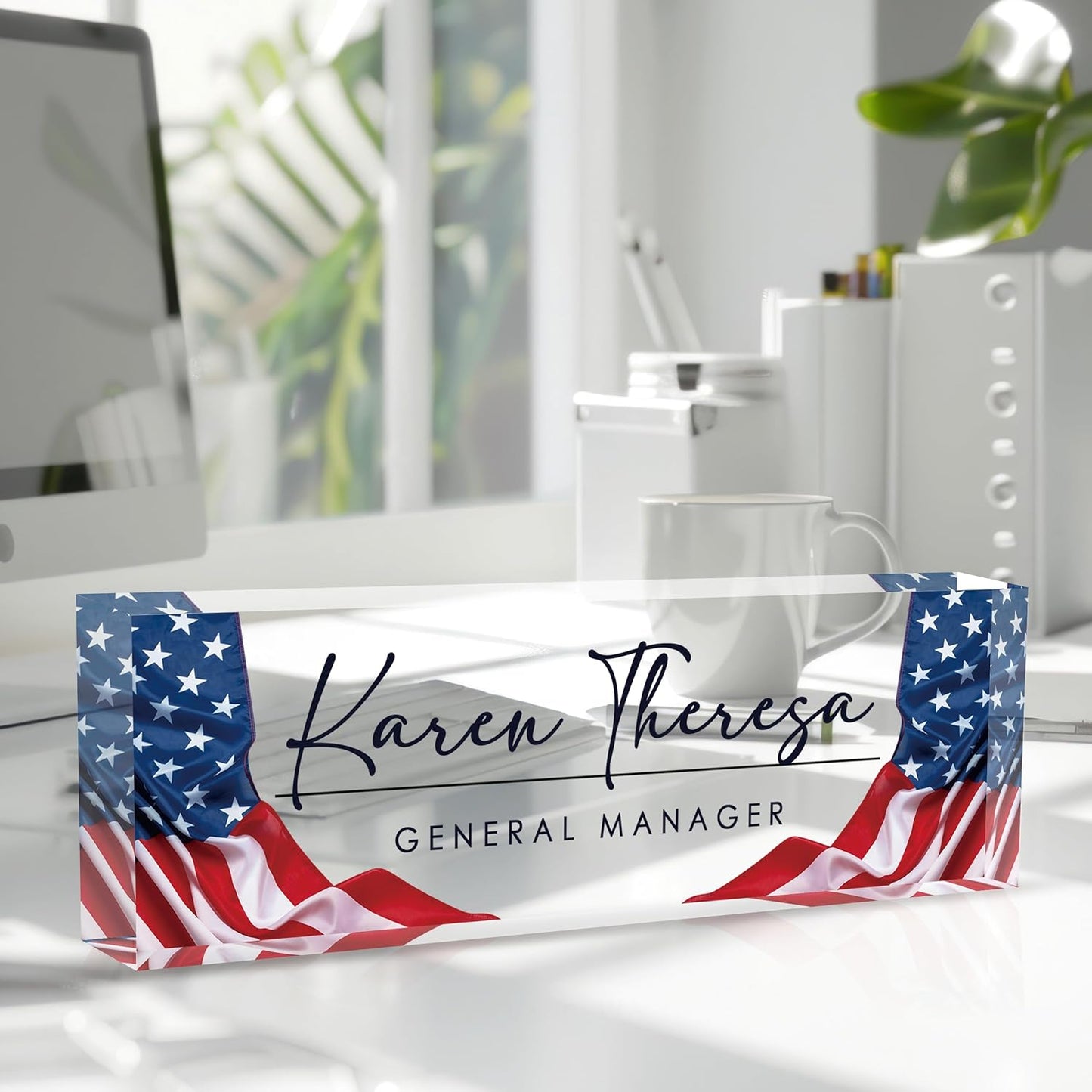 Custom Office Name Plate, Personalized Gifts for Women & Men, Appreciation Gifts for Employees, Boss, Teacher - Office Desk Accessory
