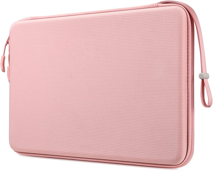 FINPAC 15.6-inch Hard Laptop Sleeve Case Compatible with 15.6 Inch Acer Aspire, Shockproof Computer Carrying Case for HP Dell Razer Samsung Laptop Chromebook, Pink