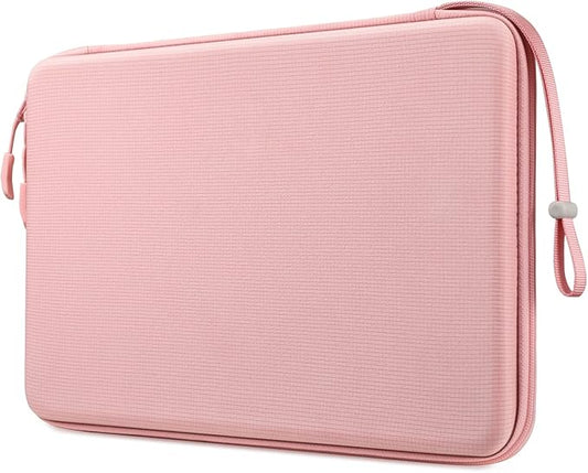FINPAC 15.6-inch Hard Laptop Sleeve Case Compatible with 15.6 Inch Acer Aspire, Shockproof Computer Carrying Case for HP Dell Razer Samsung Laptop Chromebook, Pink