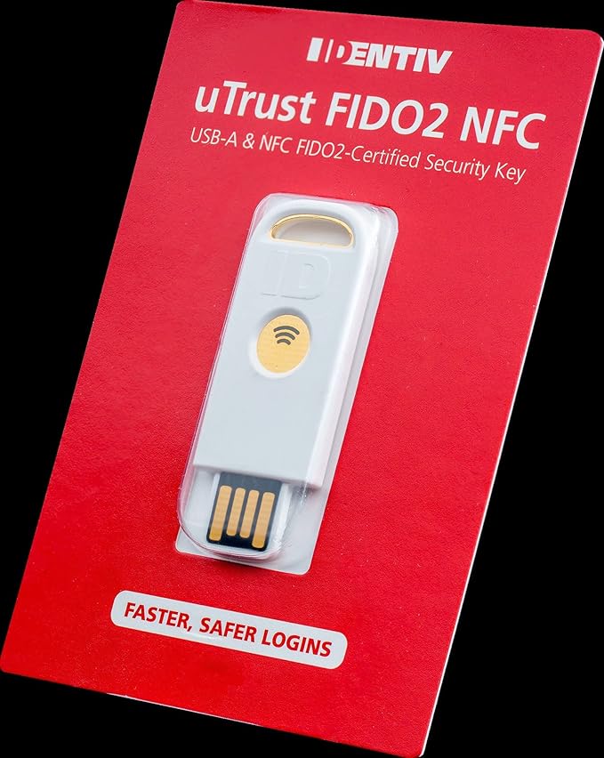 Identiv uTrust FIDO2 NFC Security Key USB-A (FIDO, FIDO2, U2F, WebAuth)
