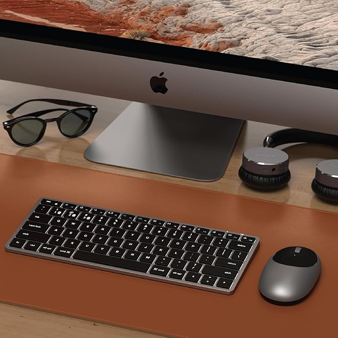 Satechi Slim X1 Bluetooth Backlit Keyboard for Mac, Illuminated Keys & Multi-Device Sync, for MacBook Air/Pro M4, iPad Air/Pro M4/M3, iPad mini, Mac mini, iMac - Space Gray