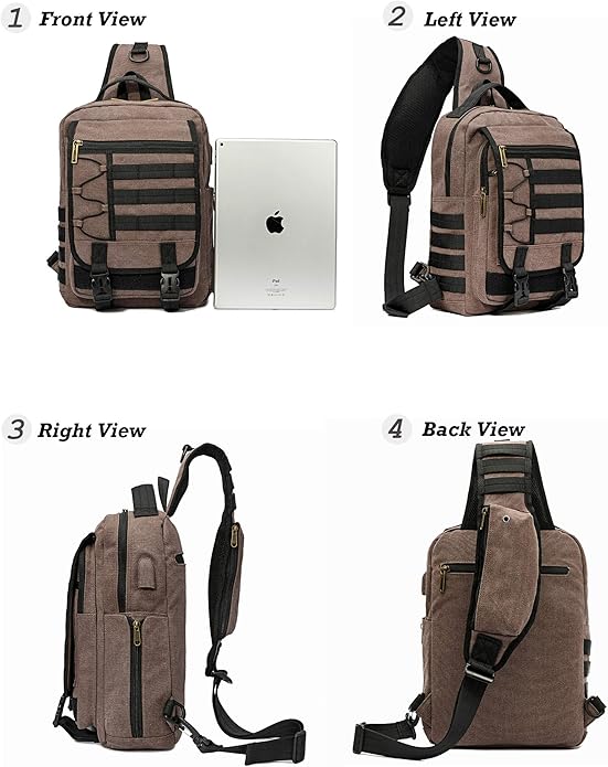 NICGID Sling Bags Chest Shoulder Backpacks, 12.5'' 13.3'' 14.1'' 15.6''Laptop Backpack Crossbody Messenger Bag Travel Outdoor