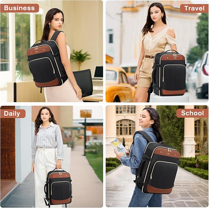 VNINE Travel Backpack for Women Men: 40L Large Carry on Backpack 17 Inch Laptop Backpack Flight Approved Business Work Bag Water Resistant Luggage Daypack Weekender Bag for College Hiking Overnight