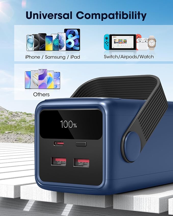 Portable Charger Power Bank 70000mAh, 22.5W Fast Charging USB C Battery Pack, 3 Outputs, LED Display & LED Light, External Huge Capacity Battery Bank for iPhone, Samsung, iPad, Outdoors Emergency