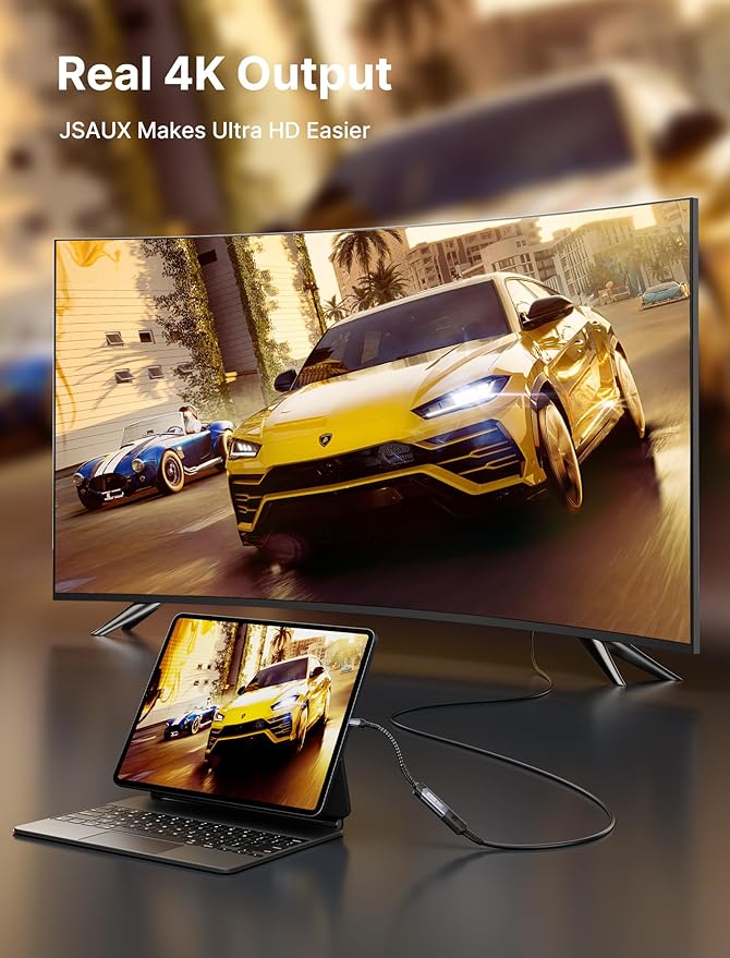 JSAUX USB C to HDMI Adapter 2Pack, 4K USB Type C to HDMI Female Adapter [for Thunderbolt 3] Compatible with iPhone 16 Pro Max/15, MacBook Pro/Air, Surface, Galaxy S21 S20 Ultra, Dell XPS -Grey