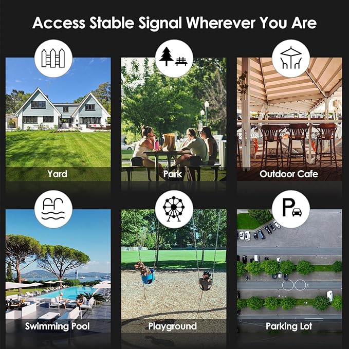 WAVLINK AX3000 WiFi 6 Access Point, Outdoor WiFi Extender Long Range with Dual Band/PoE/IP67 Waterproof/6 x 7dBi Antennas, Supports Up to 256 Devices for Camping, Large Backyard Work with Starlink