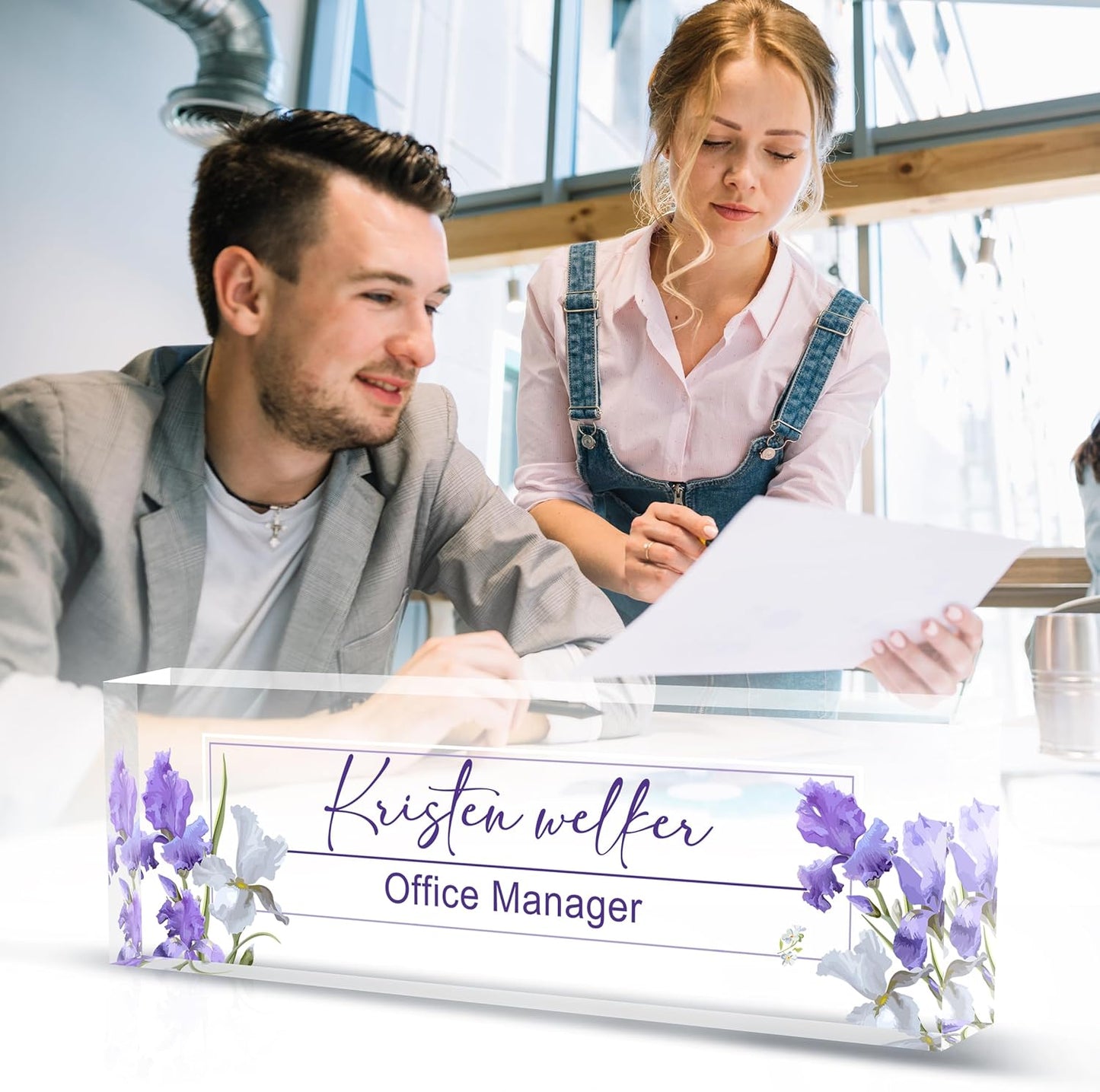 Name Plate for Desk Desk Name Plate Personalized, Office Desk Decor for Women & Men, Employee Appreciation Gifts The Office Gifts for Boss, Manager, Teacher, Nurse