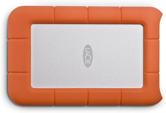 LaCie Rugged Mini 2TB External Hard Drive Portable HDD - USB 3.0/ 2.0 Compatible, Drop Shock Dust Rain Resistant Shuttle Drive, For Mac And PC Computer (LAC9000298), orange