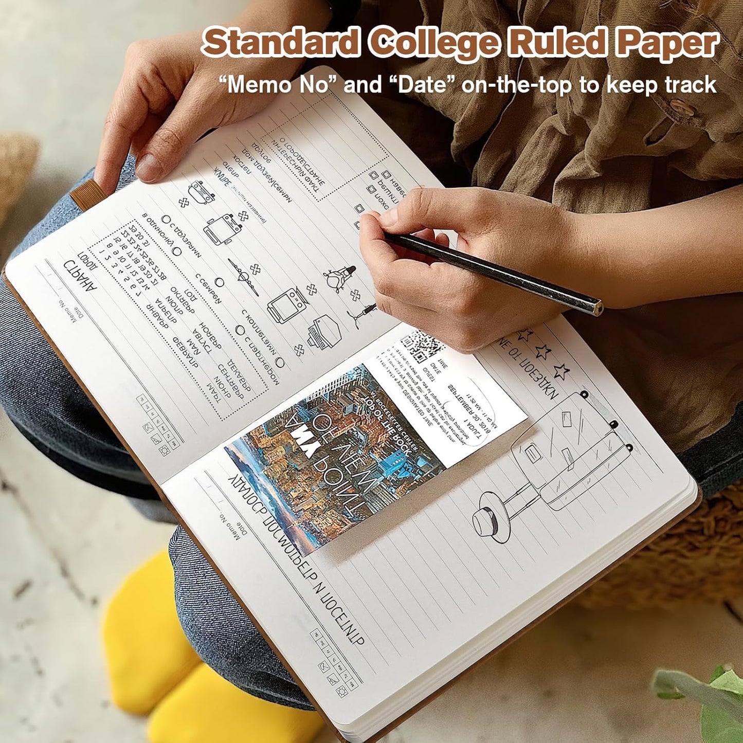 Notebook Journal for Women Men: Leather Journal for Writing, Hardcover College Ruled Journals Notebooks with Thick Paper, Large A4 Daily Journal for Travel, Diary, Gifts for Teens, 8.5"×11", Brown