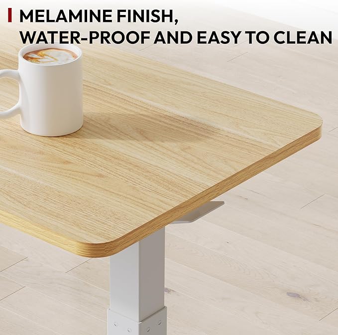 SANODESK Medical Adjustable Overbed Bedside Table with Hidden Casters, Pneumatic Mobile Laptop Computer Standing Desk Cart with Tray, Hospital and Home Use(27.6" W x 15.7" D, Maple)