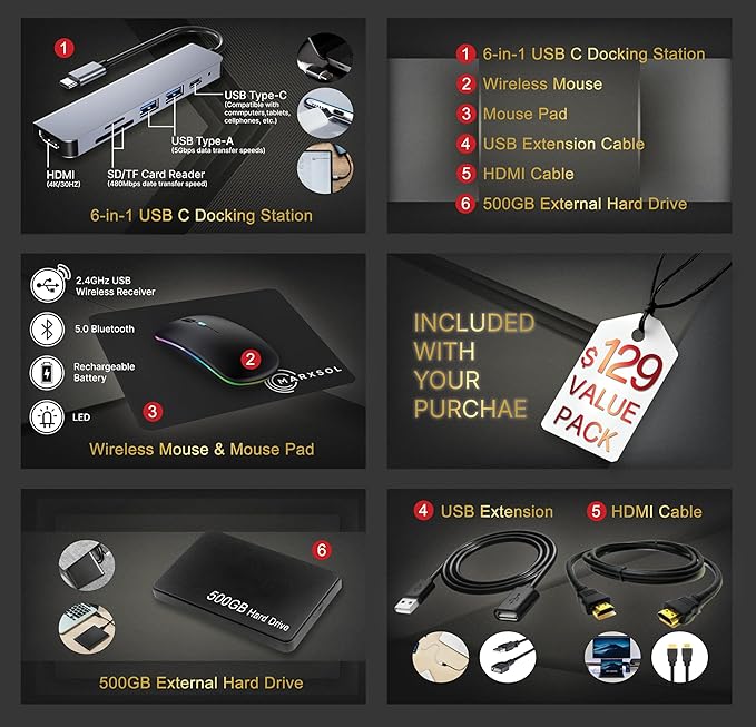 HP 14" Laptop 2025 Business Student Slim Computer, Lifetime MS Office, Copilot AI, Quad-Core Intel CPU, 16GB RAM, 628GB Storage (128GB UFS+500GB Ext), MarxsolAccessory, Wi-Fi 6, Win 11 Pro, Lavender