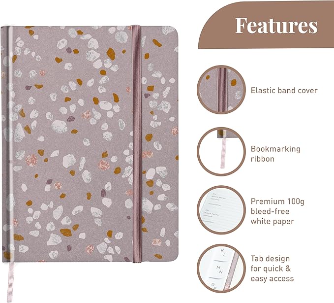 Rileys & Co. Terrazzo Elegance Password Book | Alphabetical Tabs, Password Organizer, Secure Internet & Website Login Keeper, Username Storage | Stylish and Durable (Pink, 8 x 6 Inches)