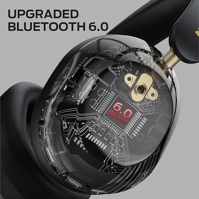 Monster Persona 6th ANC Active Noise Cancelling Headphones, Wireless Bluetooth Headphones Over Ear with HiFi Stereo Audio, 60H Playtime, Bluetooth 6.0, 3 EQ Modes for Travel Work, Black