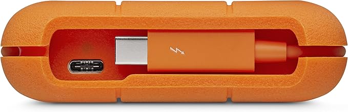 LaCie Rugged USB-C, 4TB, Portable External Hard Drive, Drop, Shock, Dust, Rain Resistant, for Mac & PC (STFR4000800)