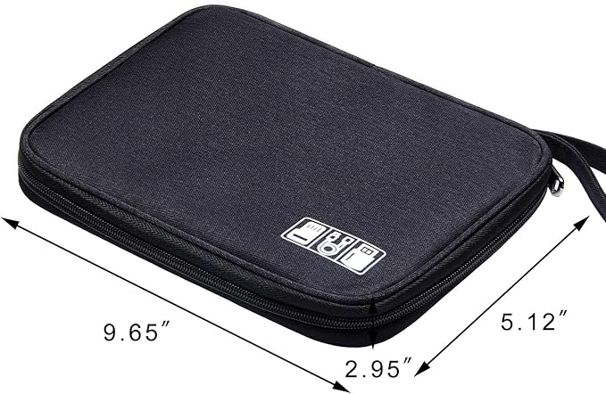 SELLYFELLY Travel Electronics Organizer Portable Cable Organizer Bag for Storage Electronic Accessories Case for Cord,Phone,Charger,Flash Drive (Black)