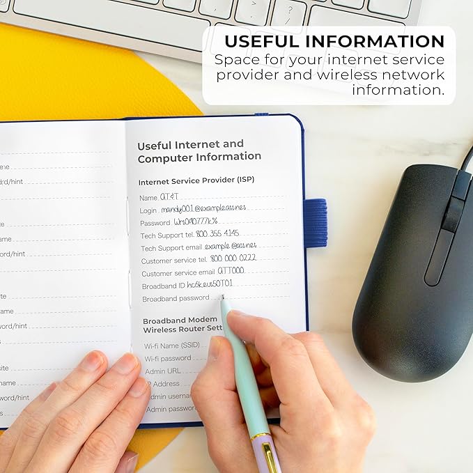 Clever Fox Password Book – Alphabetized Internet Address & Password Organizer - Computer & Website Password Keeper Notebook – Log-In Password Journal – Pocket, 6.2x3.5″, Hardcover (Mystic Blue)