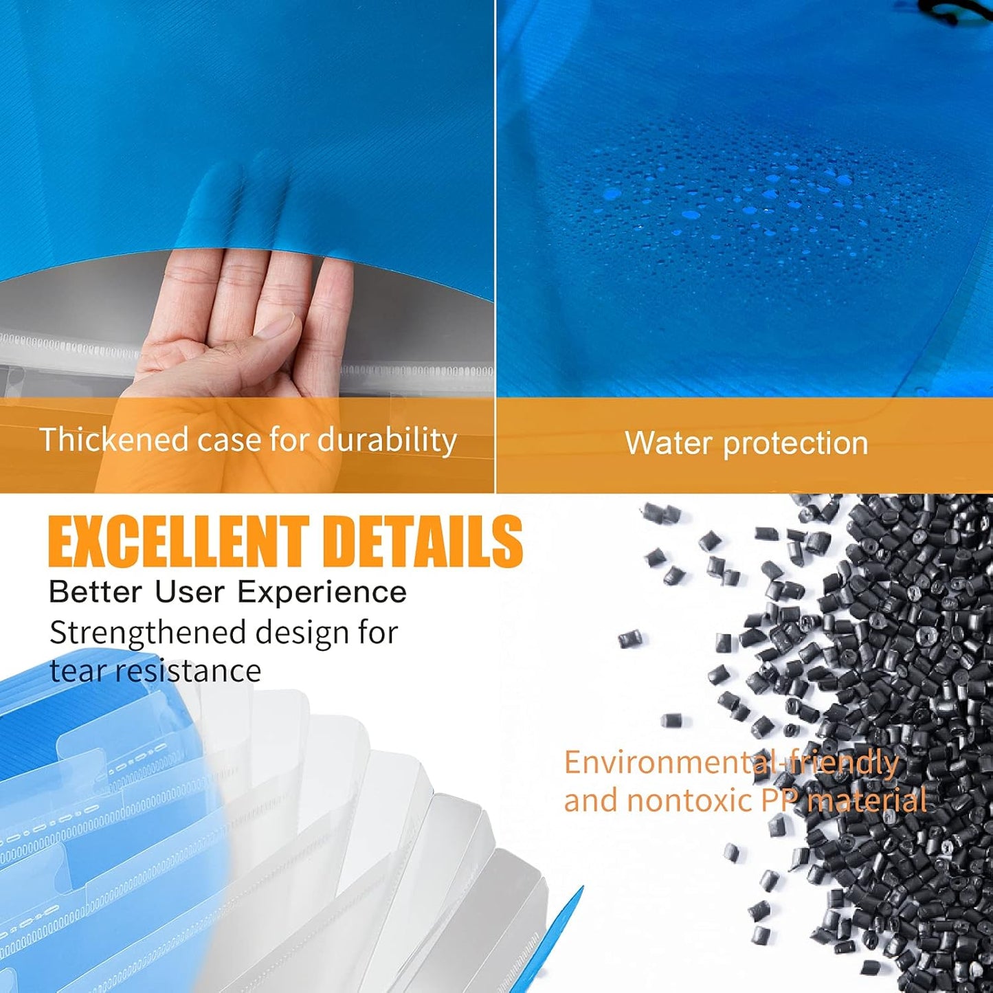 5 Pack 7 Pocket Expanding File Folder with Colored Tabs, A4 Letter Size Accordian File Paper Document Folder Organizer Bill/Paper/Document/Receipt Folders for Office Home Paperwork, Color