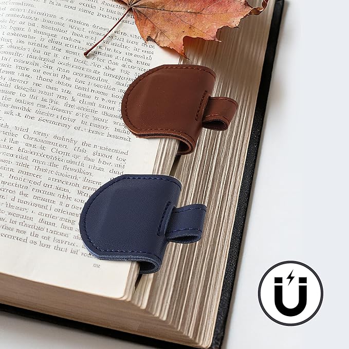 Magnetic Pen Loop Holder, Pencil Holder for Notebooks, Journals, Calendars, PU Leather 3 Pack