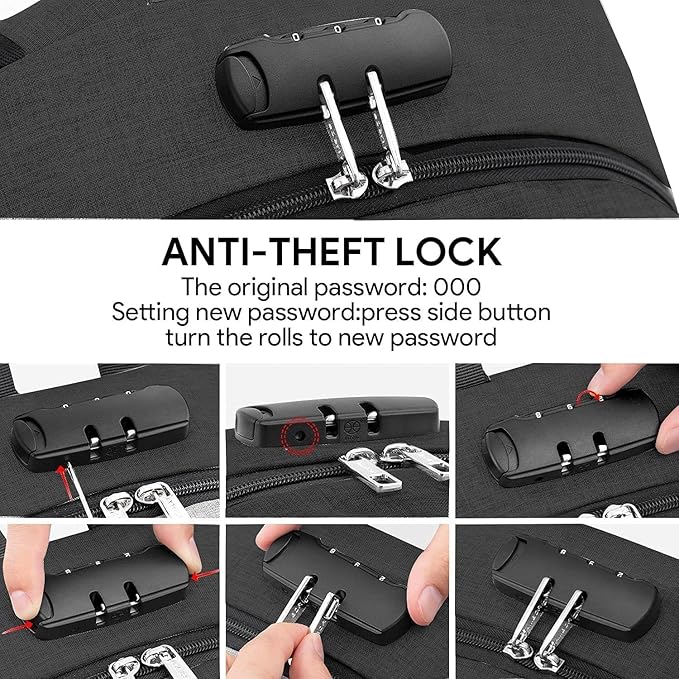 AMBOR Travel Laptop Backpack,18.4 inch Anti Theft Business Laptop Carry on Backpack with USB Charging Port and Headphone Interface, Backpack for Men & Women,Black