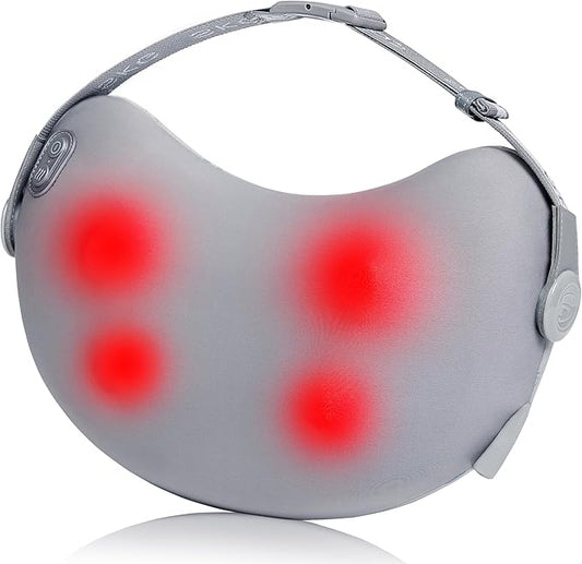 SKG Shiatsu Back Massager for Pain Relief Deep Tissue with Heat 4D Kneading Cordless Massage Pillow for Upper and Lower Back Gifts for Men and Women Birthday Gifts (Need to Restart After 15 min)