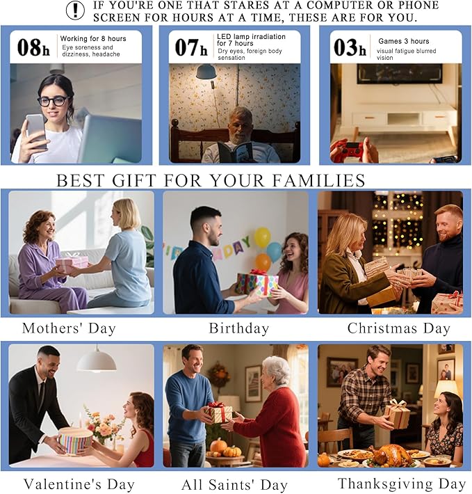 Henotin 6-Pack Reading Glasses Blue Light Blocking Anti Eyestrain Computer Reading Glasses for Women and Men Readers (Mix Color-A, 4.00, Diopters)