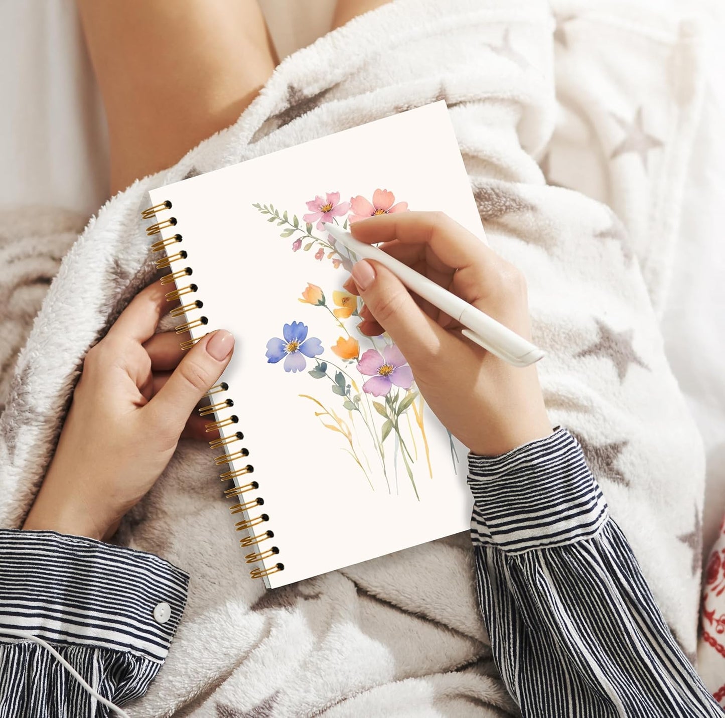 Vintage Wild Flower Botanical Plant Notebook 04,Rustic Spring Floral Cottagecore Notebook Journal for Work Office School Student Teacher,Hardcover Spiral Notebook 5.5x8.6