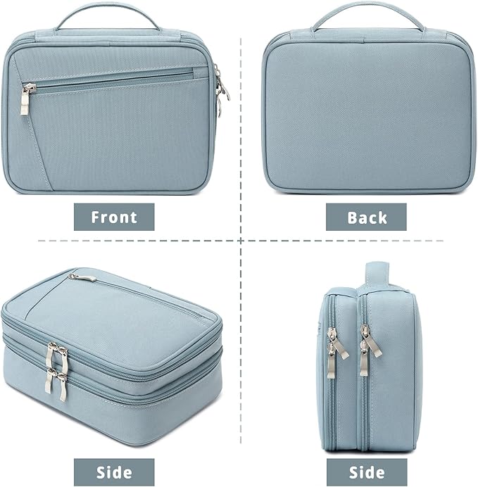 mygreen Electronics Travel Organizer, Watreproof Electronic Accessories Case Portable Double Layer Cable Storage Bag for Cord, Charger, Flash Drive, Phone, Ipad Mini, SD Card, Gifts for Him Red