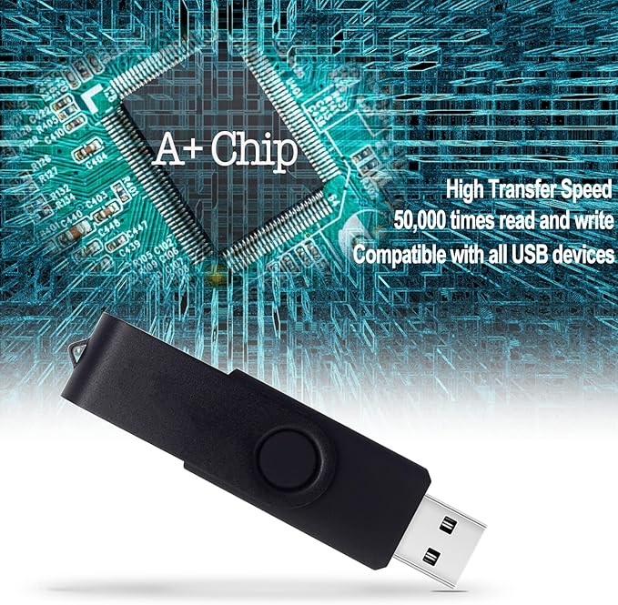 16GB USB Flash Drive 10 Pack JBOS 16 GB USB Drives Memory Stick Swivel 16G Thumb Drives 10pcs Gig Stick USB2.0 Pen Drive, 16 Gig UBS Flash Drive, Zip Drive, Jump Drive, USB Stick (Black + Blue)