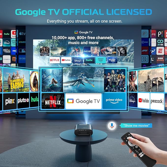 Mini Projector, GooDee HD Video Projector 1920x1080P Support, Outdoor Movie Projector DLP Home Theater Projector with Tripod&Bag, Support Fire TV Stick/PS4/HDMI/iOS /Android