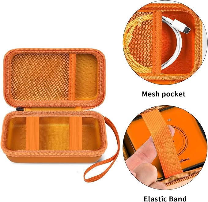Travel Case for UCOMX for Nano/for Rtops/for Hicober/for Iseyyox 3 in 1 Wireless Charger, Foldable Magnetic Charging Station Storage Holder Bag for Fast Charge Pad Cable, Adapter, Orange-Box Only