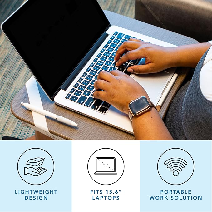 LAPGEAR Designer Lap Desk 2-Pack with Storage Basket, Phone Slot & Device Ledge – Hummingbird Toile – Fits Laptops up to 15.6" – Style No. 70413