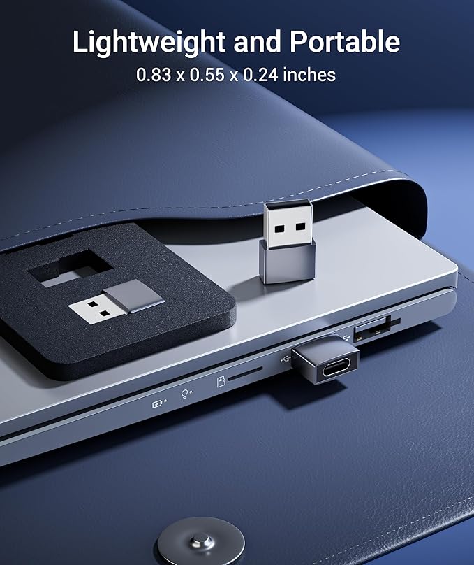 Syntech USB C Female to USB Male Adapter Pack of 3 [Travel Must Haves, Aluminum] USB C to USB Adapter, Type C Charger Cable Power Converter Compatible with iPhone 17 16 15 Apple Watch AirPods CarPlay