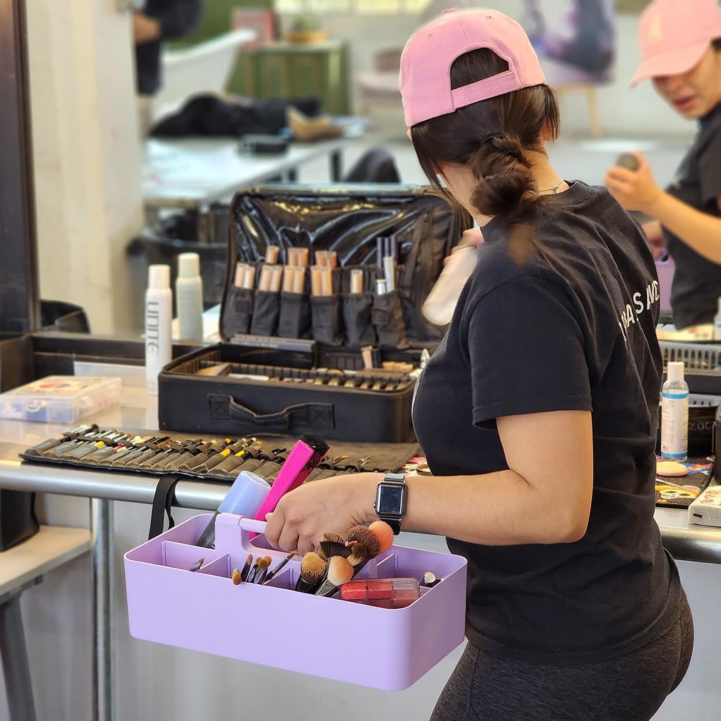 8 Compartments DIY Dividers,Large caddy, Multi Purpose, Simple, Portable, Stackable, Modern Solution for School, office, Desktop -MADE IN USA (Lavender)