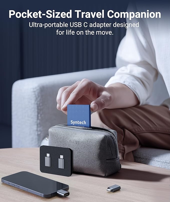 Syntech USB C to USB Adapter Pack of 2, USB 3.0 Female to Thunderbolt 4/3 Adapter Compatible with MacBook Pro Air 2024, Surface, iPad, iPhone, Galaxy Notebook, XPS and More Type C Devices, Space Grey