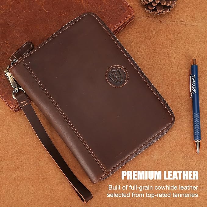 STAR VISTA Lorenzo Full Grain Leather Family Passport Wallet for 4, Large Travel Document Organizer for Exquisite Voyagers, Multi-Currency Compartments, RFID Blocking, AirTag Track, Espresso Brown