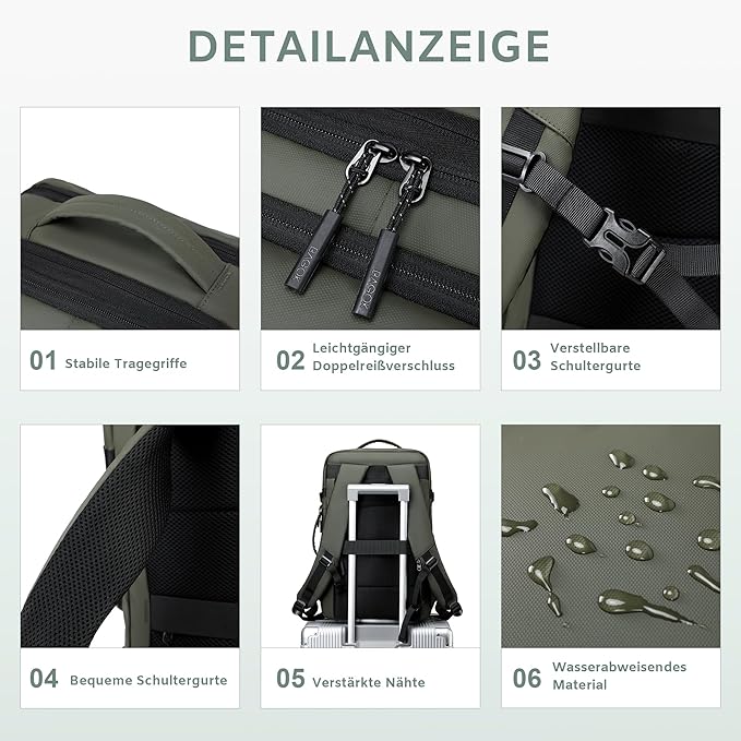 Carry On Travel Backpack, 35L-40L Expandable Extra Large Airline Approved,Lightweight Daypack for Men and Women