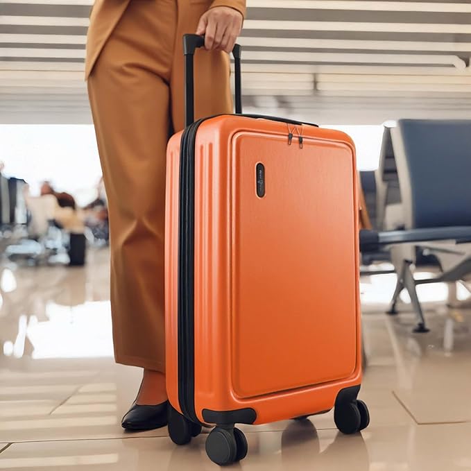 24 Inch Luggage with Spinner Wheels, Hard Shell Suitcase with TSA Locks for Luggage, Travel Large Suitcase, Expandable Hard Shell Suitcases, Orange
