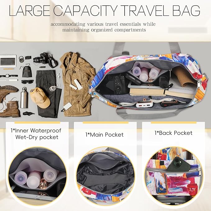 VOOWO Duffel Bag with Wheels - Rolling Foldable Expandable Duffle Bag with Wheels for Travel, Rolling Luggage Carry On Bag with Wheels, Large Rolling Backpack Weekend Bags for Men Women (Gray)