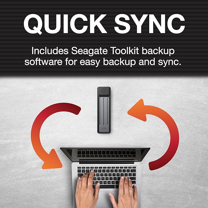 Seagate Ultra Compact 2TB, Portable SSD, 1000MB/s, USB-C, USB 3.2 Gen2, IP54 Water Dust and 3m Drop Resistant, Windows/Mac/iPhone/iPad/Android Phone/Tablet/PS4/PS5/Xbox Compatibility (STMX2000400)