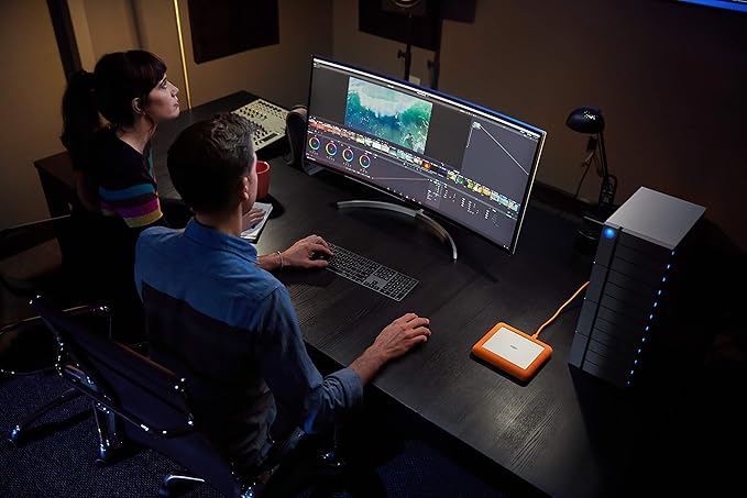 LaCie Rugged Raid Shuttle 8TB External Hard Drive Portable HDD - USB-C USB 3.0 Compatible, Drop Shock Dust Water Resistant, for Mac and PC Computer Desktop Laptop, 1 Mo Adobe CC (STHT8000800)