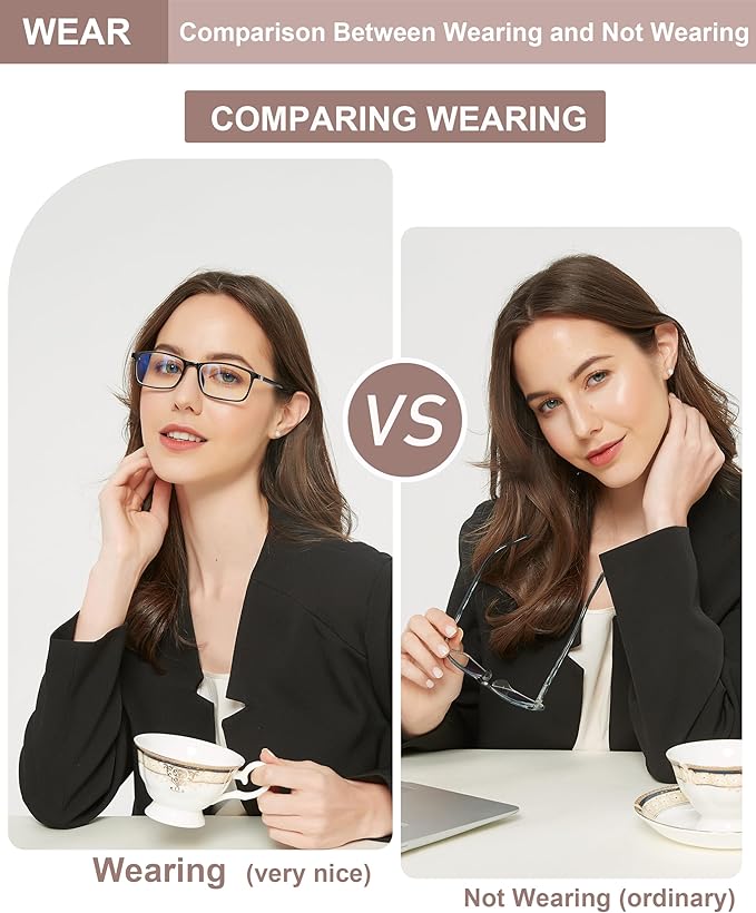 Professional Reading Glasses for Men/Women, Blue Light Blocking Computer Readers with Spring Hinges for Glare and UV Protection