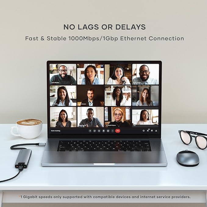 Satechi 7 in 1 USB C Hub Multiport Adapter with Ethernet, HDMI 4K@60Hz, 100W PD Charging, 2X USB-A Data Ports, Micro/SD Card Readers for MacBook Air/Pro M4, iPad, Windows - Space Gray