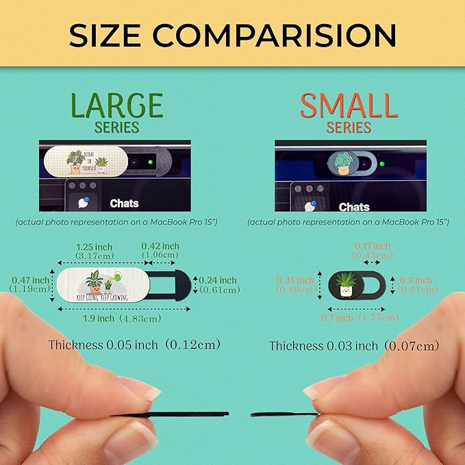 MESMOS 6pk Laptop Camera Cover Slide Cute, Laptop Accessories, Phone & Computer Camera Webcam Cover Slide, Web Cam Privacy Blocker (Small)