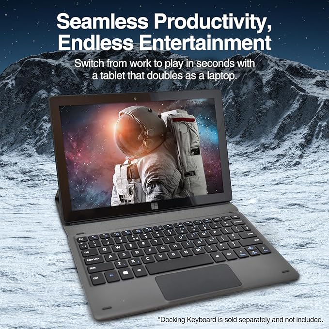 Fusion5 10" Windows 11 Professional FWIN232 Plus N2 Ultra Slim Windows Tablet PC - 8GB RAM, 128GB Storage, USB 3.0, Micro HDMI, IPS HD Display, 5MP and 2MP Cameras, Bluetooth