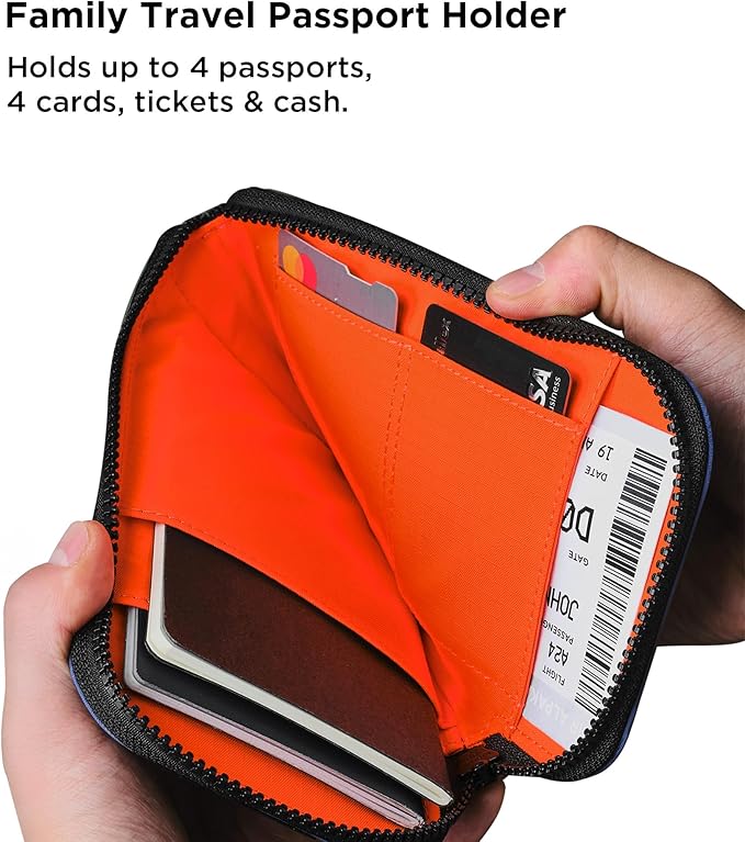 ALPAKA Zip Travel Wallet - Store Your Travel Accessories Efficiently - 3 Internal Pockets For Your Passport and More - 2 Card Slots - Made From Recycled and RFID-Protective Material